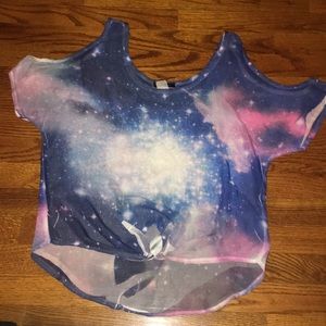Galaxy open shoulder blouse